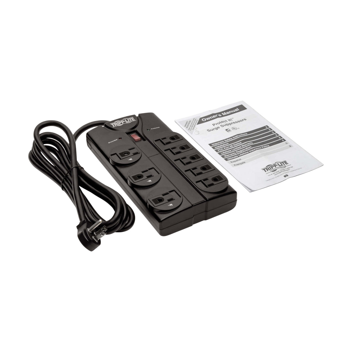 TRIPP LITE three widely spaced outlets accepting bulky adapters without blocking neighbors