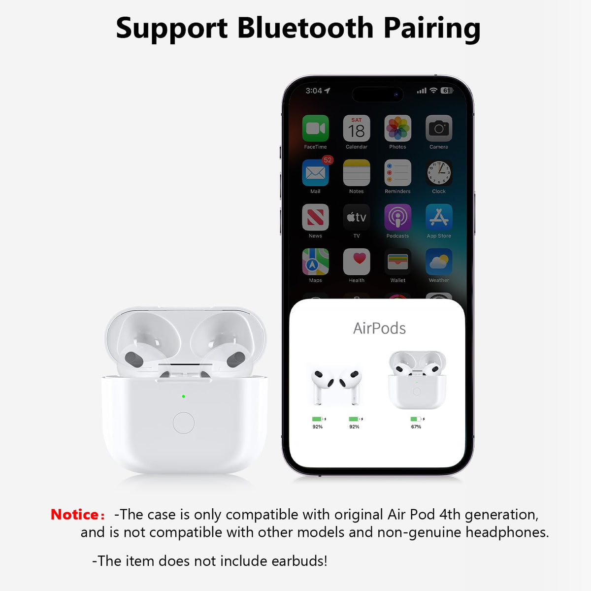 TRLYKD AirPods 4 Gen4 case open, easy access for quick charging.