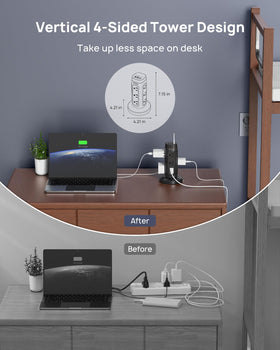 TROND 10ft extension cord in a tidy home office setup