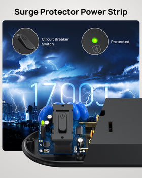 TROND 1700J surge protection indicator highlights energy safety for devices.