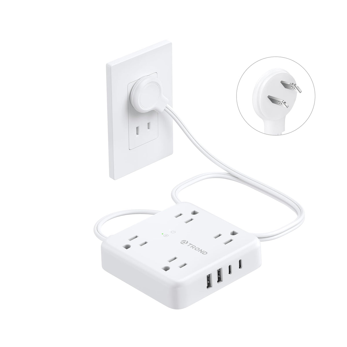 TROND 2-prong to 3-prong adapter converts a two-prong outlet for grounded use