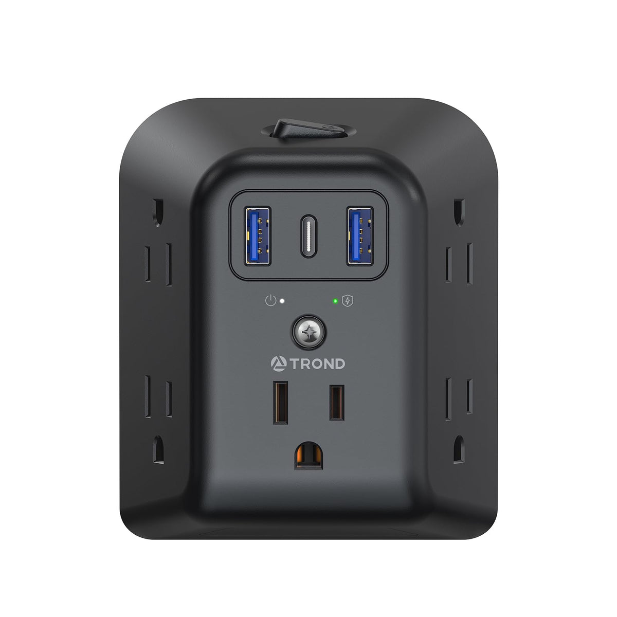 TROND 2-prong to 3-prong outlet adapter expands compatibility for older polarized outlets.