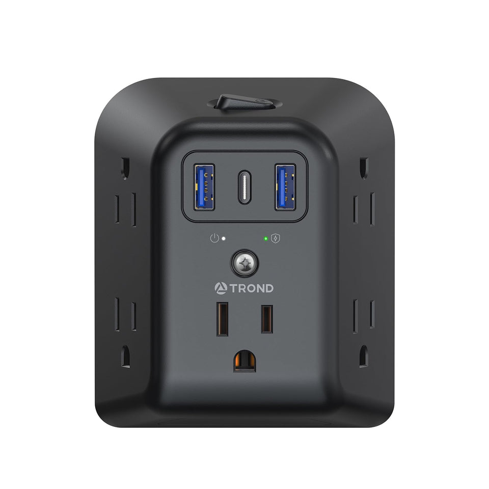 TROND 2-prong to 3-prong outlet adapter expands compatibility for older polarized outlets.
