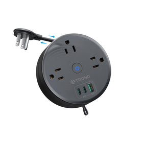 TROND 20W USB C travel power strip with retractable cord for organized hotel setup.