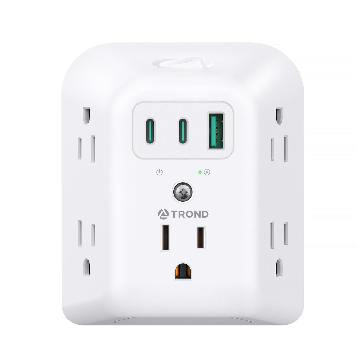 TROND 2-to-3 prong adapter expanding non-grounded outlets for convenience.
