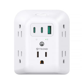 TROND 2-to-3 prong adapter expanding non-grounded outlets for convenience.
