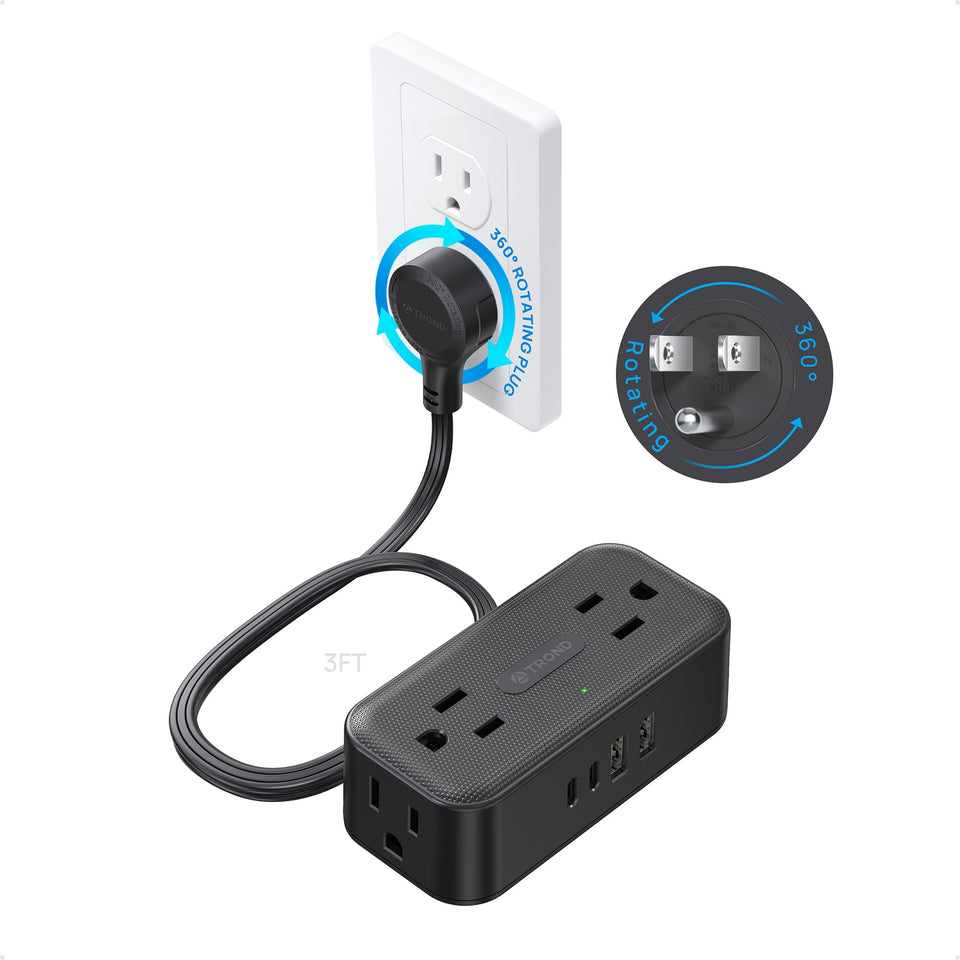 TROND 360° rotating flat plug powers tight-wall setups with clutter-free access