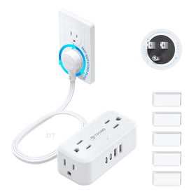 TROND rotating flat plug allows flexible access to outlets.