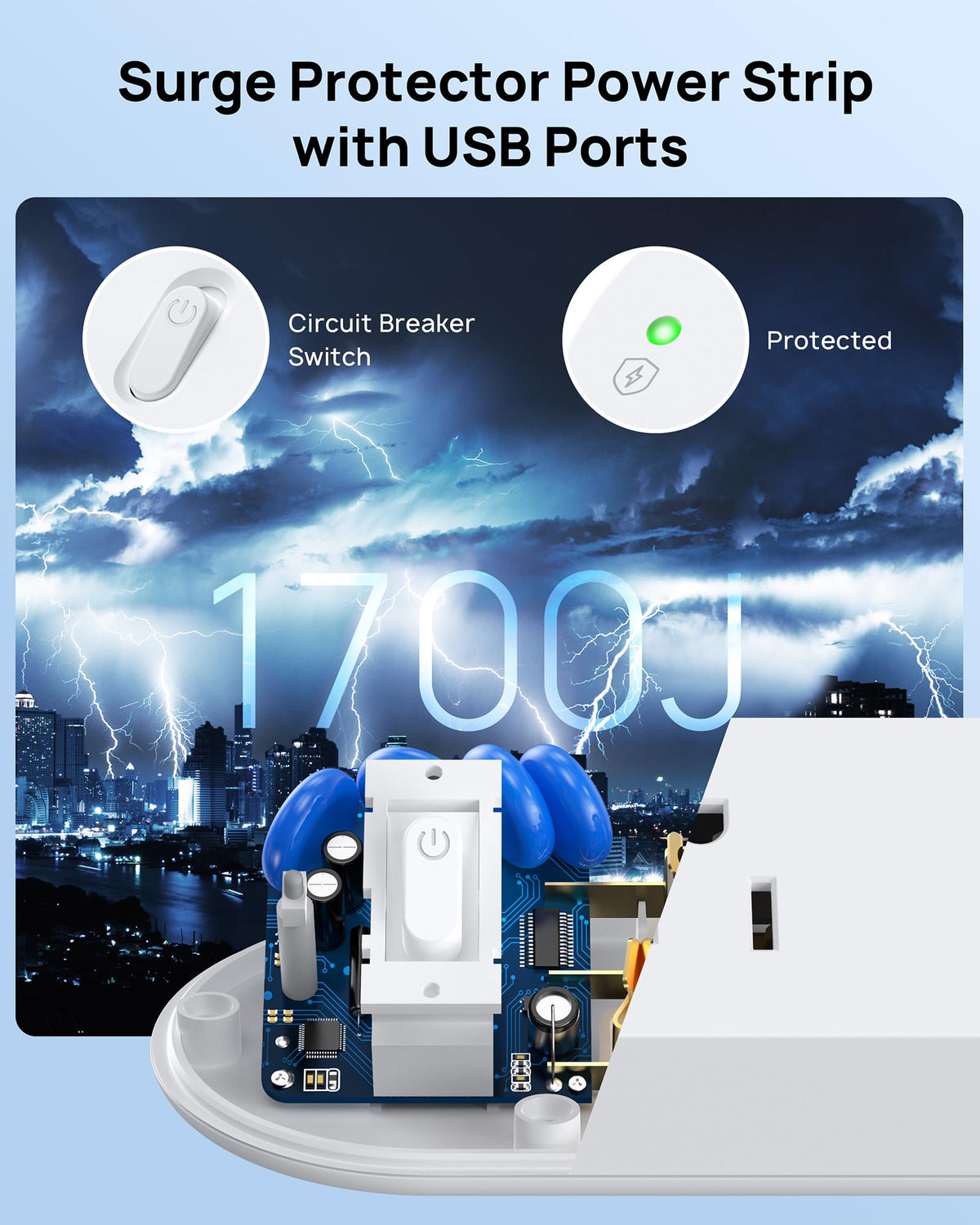 TROND six-foot extension cord and cable offering flexible placement from wall outlets