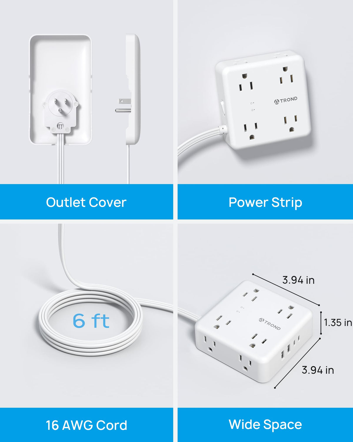 Compact cord concealer keeps cords organized without clutter.