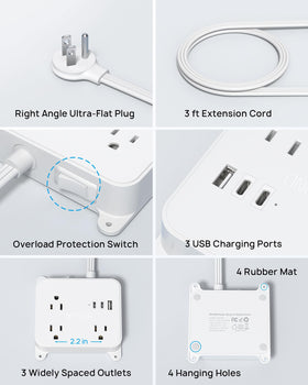 TROND compact power strip ideal for travel