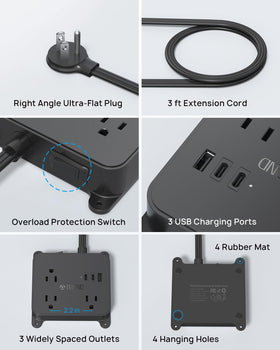 TROND compact, travel-friendly power strip for cabins or trips