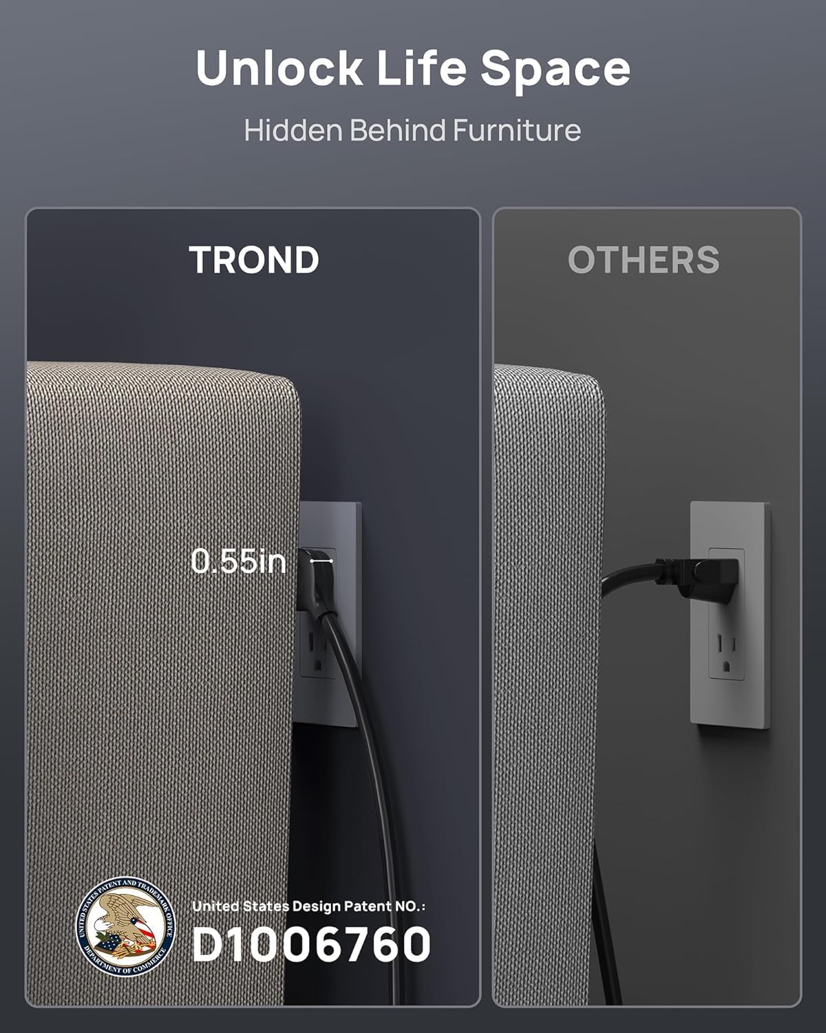 TROND heavy 14AWG cord extended to show ten-foot reach and reliability