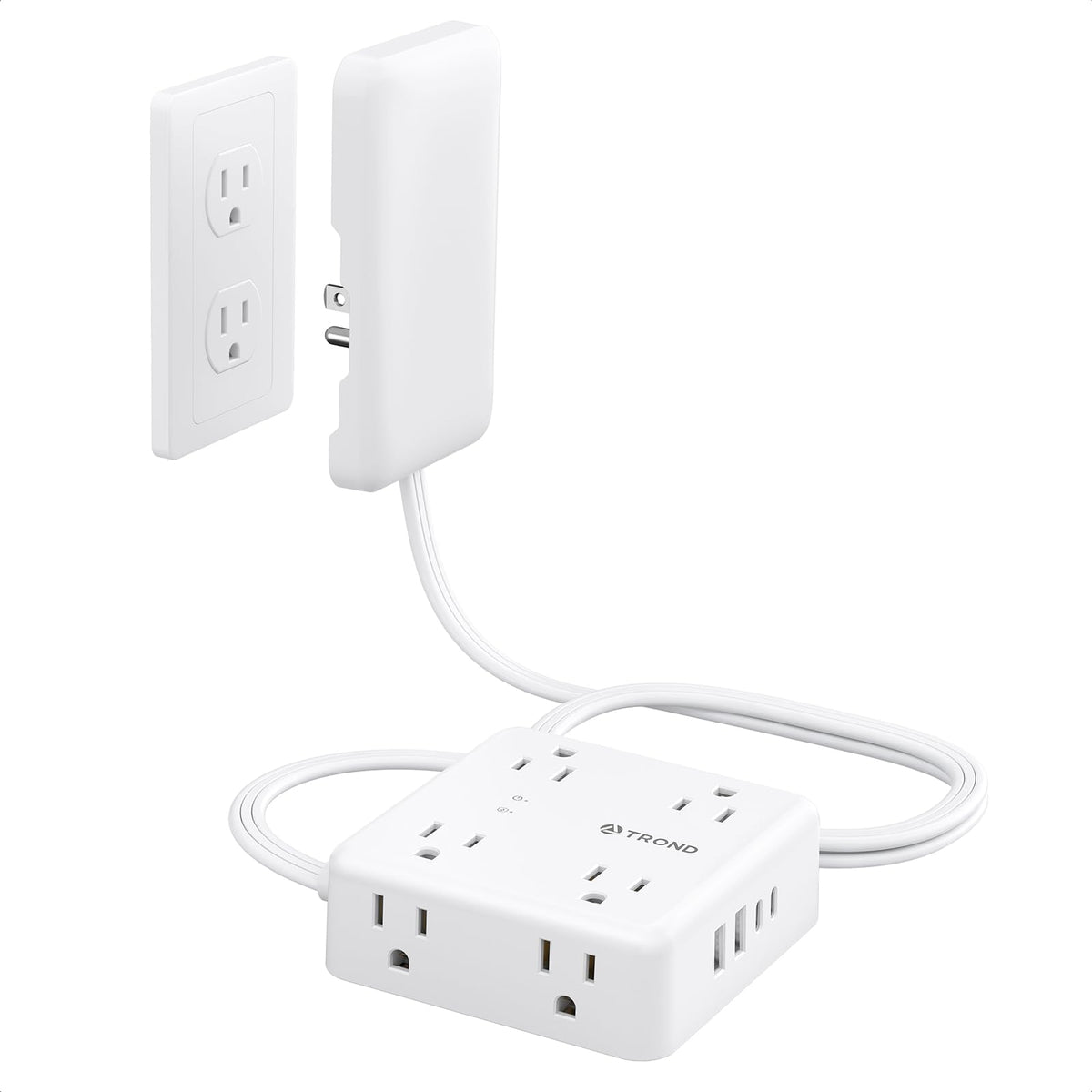 TROND flat outlet cover extender 3ft hides cables behind furniture for a cleaner room