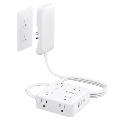 TROND flat outlet cover extender hides cluttered cables for a clean wall look.