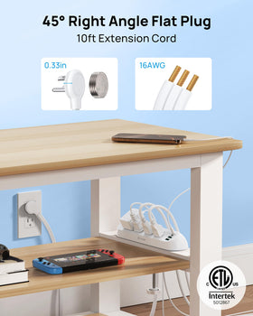 TROND low-profile flat plug with 10ft cord showing space-saving routing behind furniture