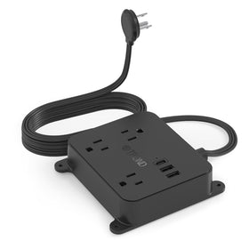 TROND flat plug front view showing slim profile and tidy look