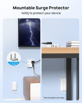 TROND flat plug power strip behind furniture fit demonstrates flush mounting