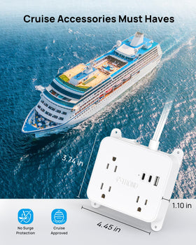 TROND travel-friendly power strip ideal for cruises and trips