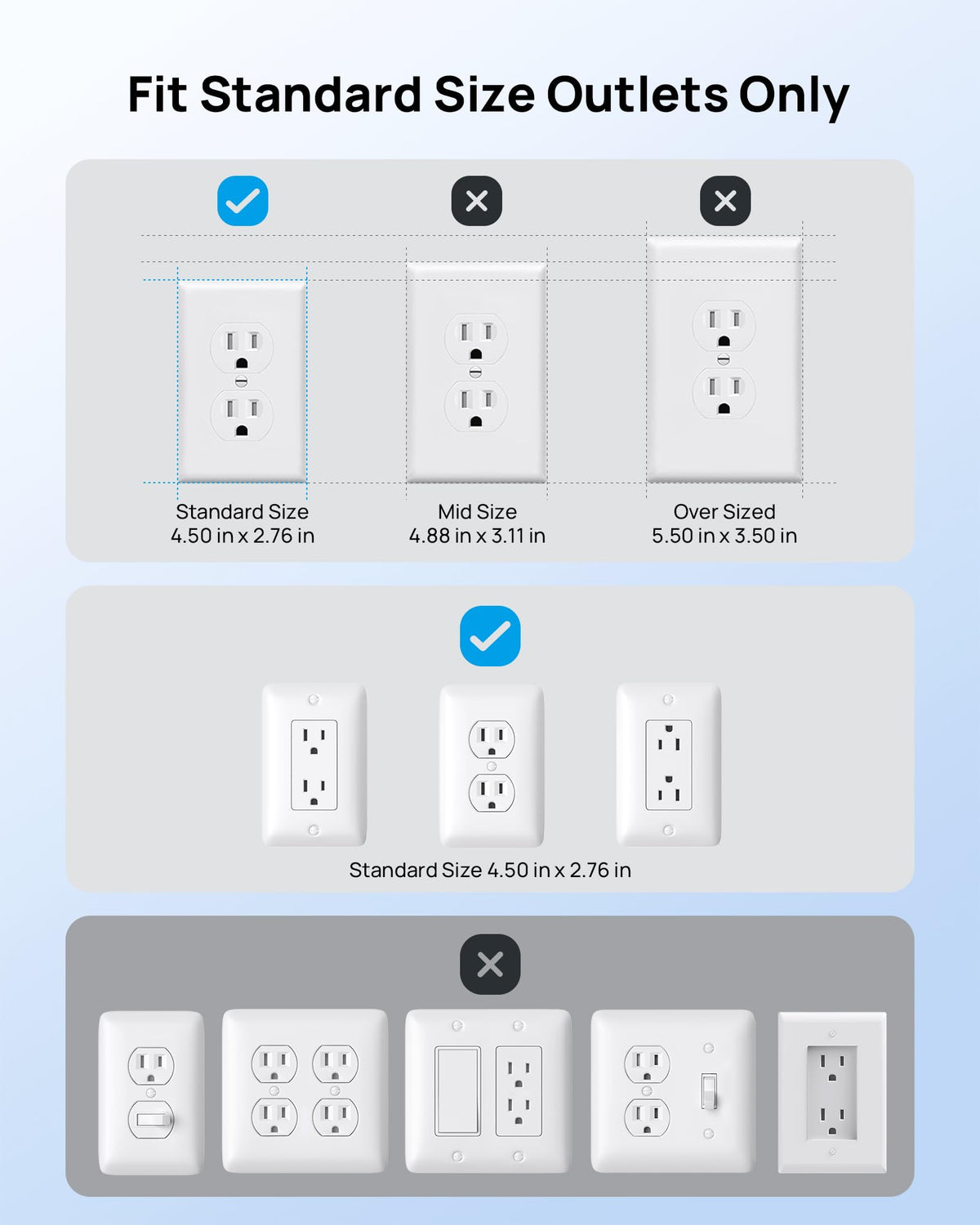 TROND flat plug power strip wall-mount holes enable stable, clutter-free installation