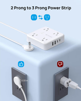 TROND polarized flat plug at 45-degree angle saves wall space