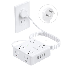 TROND front panel showing outlets and USB ports, organized charging benefit