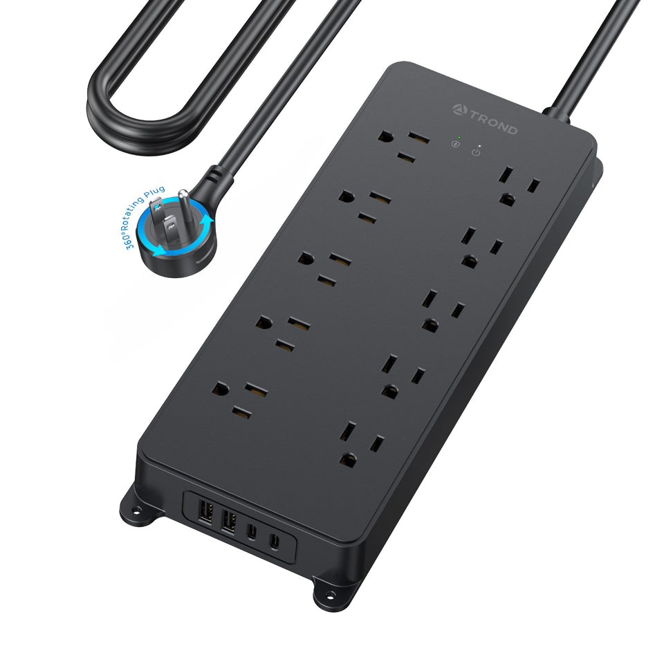 TROND front view showing 10 outlets and compact design for space saving