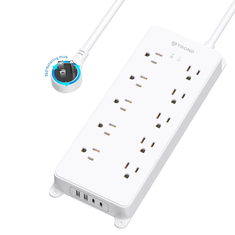 TROND front view with flat rotating plug showing compact profile and flexible placement