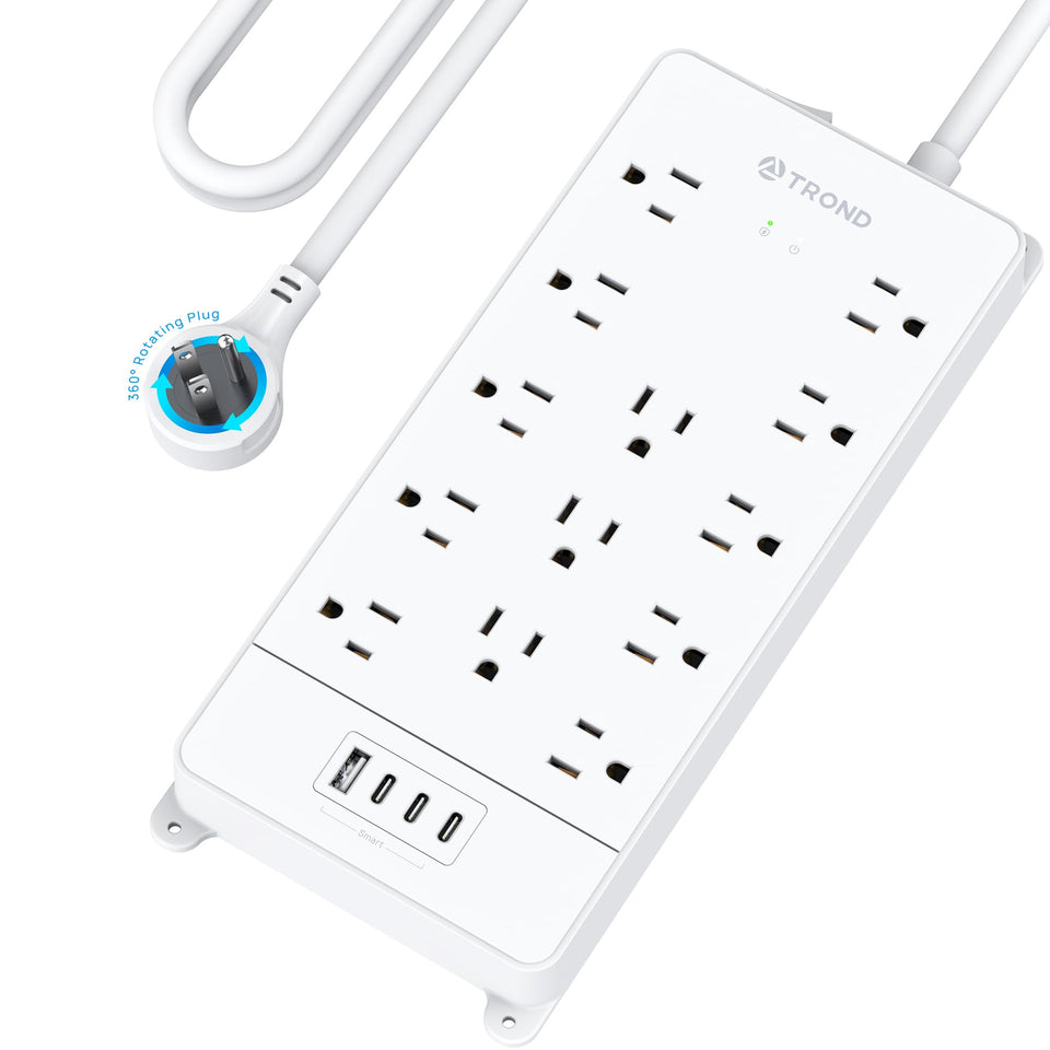TROND front view showing full strip and outlets, simplifies device organization