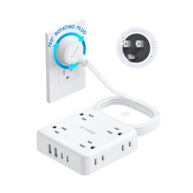 TROND front view showing all AC outlets and USB ports for organized charging