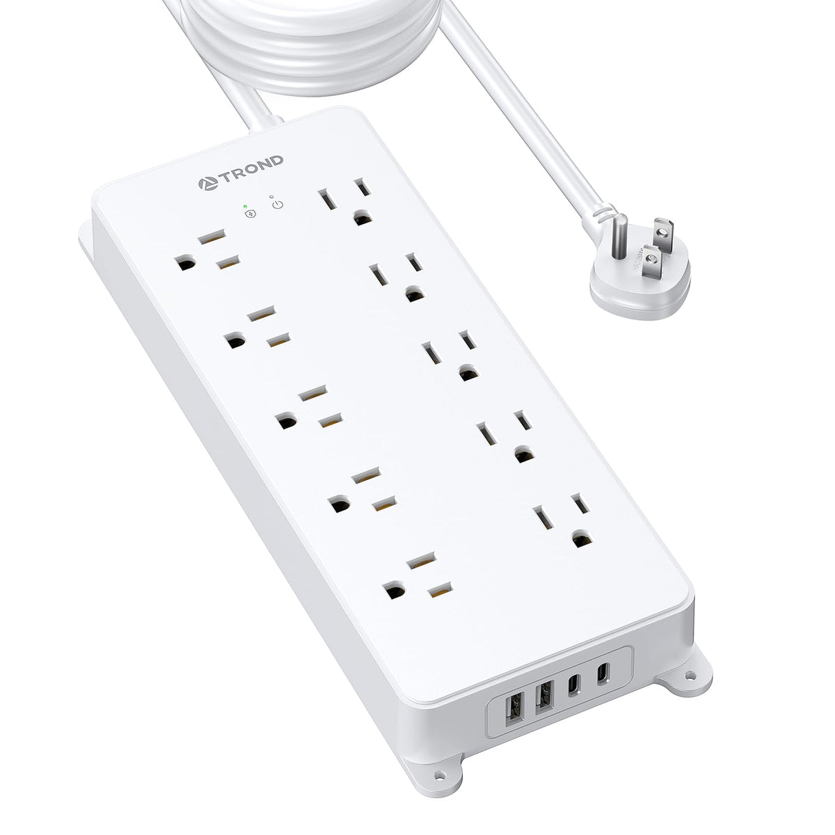 TROND front view showing 10 outlets and USB ports for versatile device charging