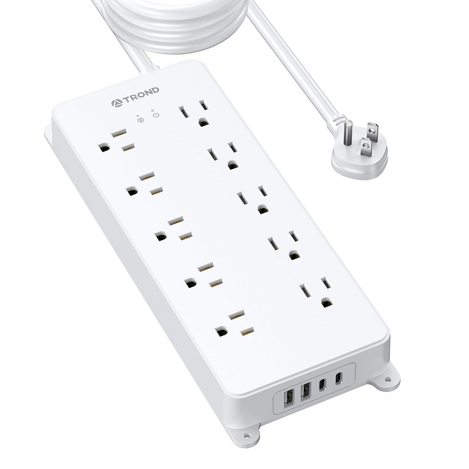 TROND front view showing 10 outlets and USB ports for versatile device charging