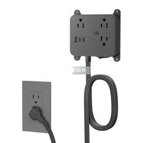 TROND front view showing outlets and USB ports for organized charging