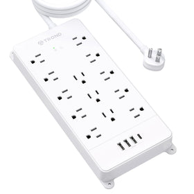 TROND front view showing 13 outlets and 4 USB ports for versatile charging