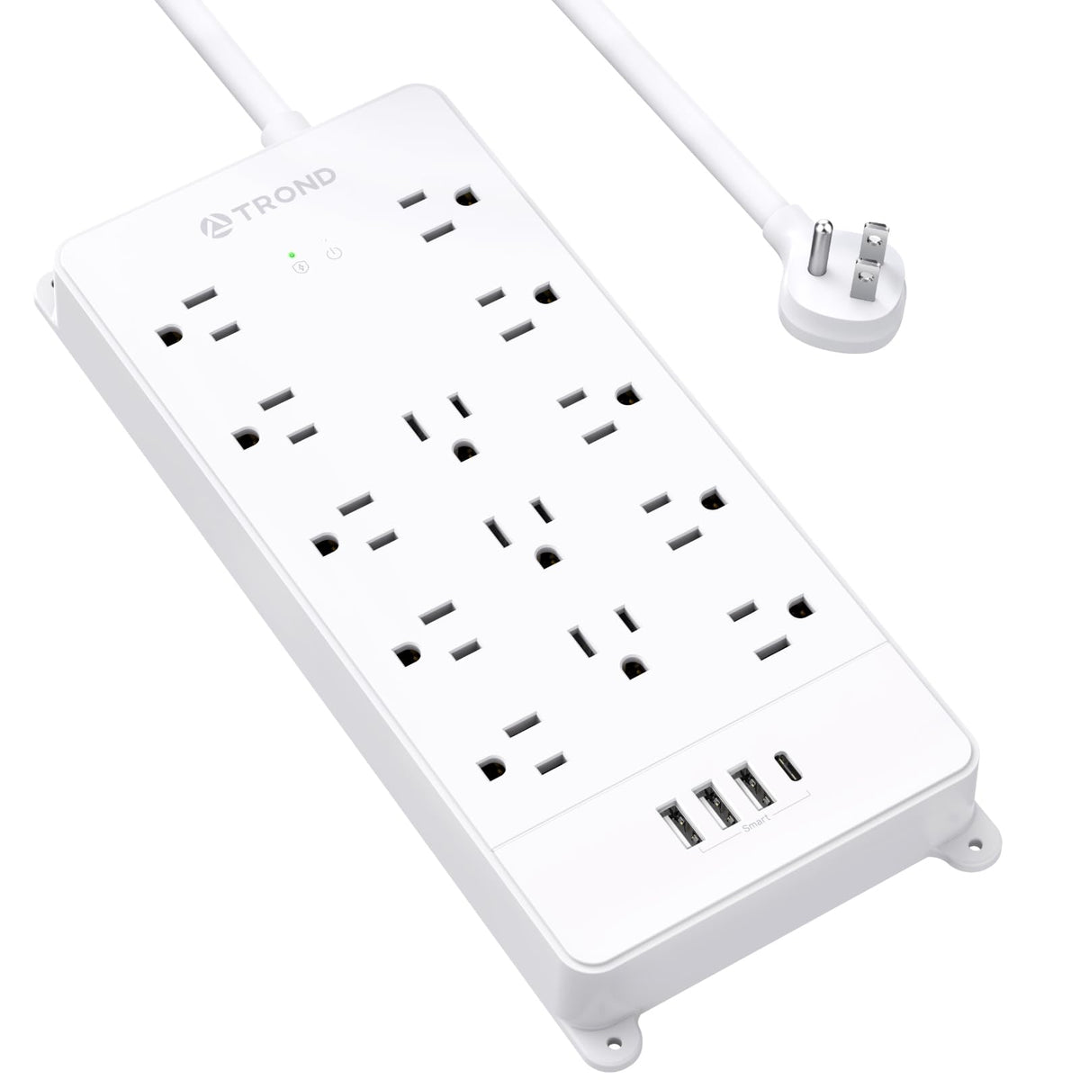 TROND front view showing all 13 outlets and 4 USB ports for flexible device charging