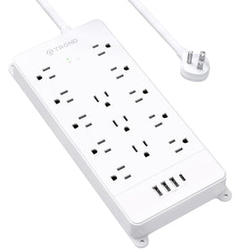 TROND front view showing all 13 outlets and 4 USB ports for flexible device charging