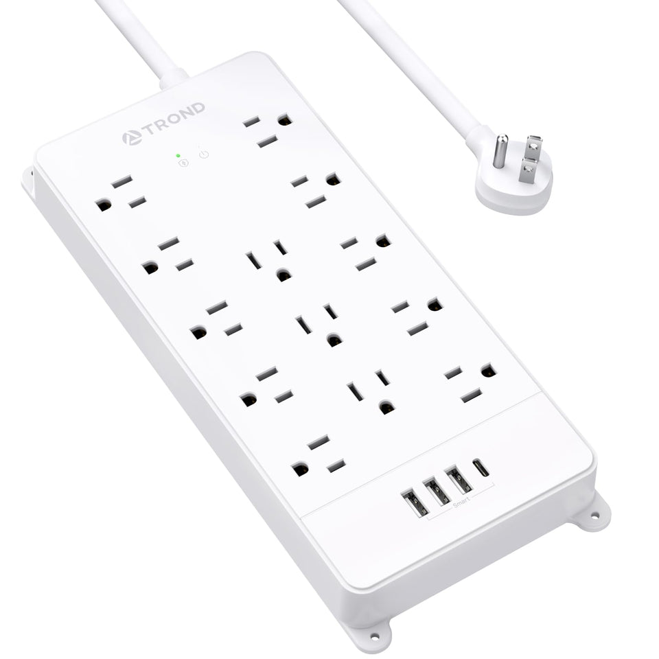 TROND front view showing all 13 outlets and 4 USB ports for flexible device charging