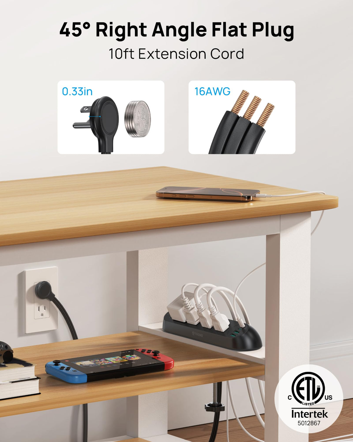 TROND mounted on a modern desk showing clutter-free workspace advantage