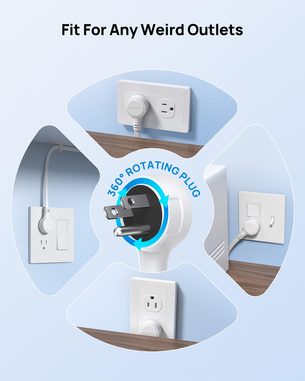TROND mounted under desk showing secure fixation and tidy cables