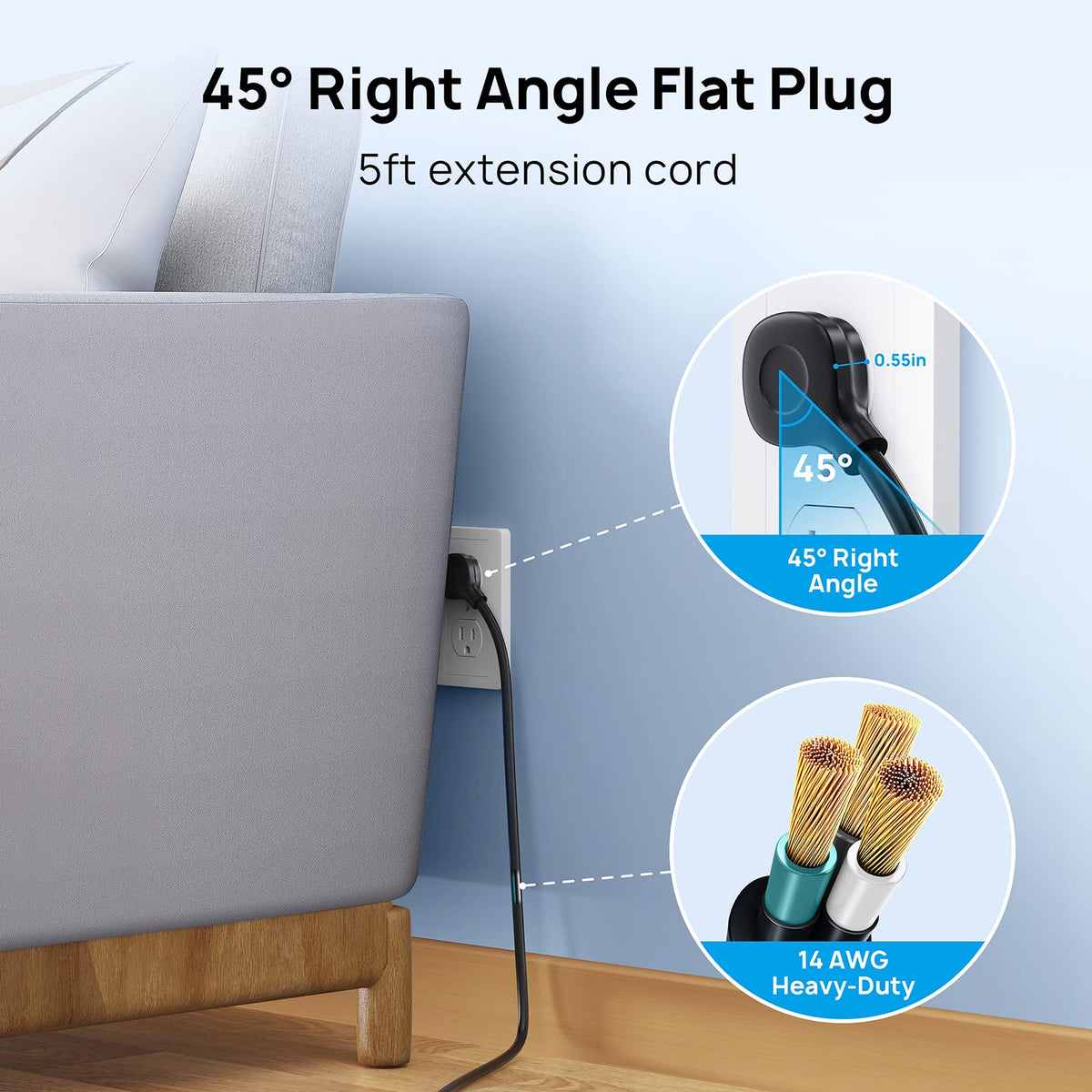 TROND mounted under a desk saving space and keeping cables tidy for workspace safety