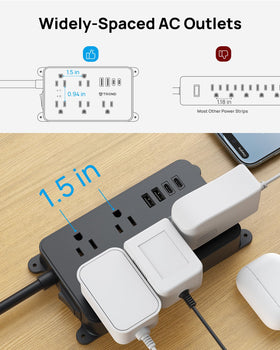 TROND mounted under a desk illustrating tidy cable management and convenience