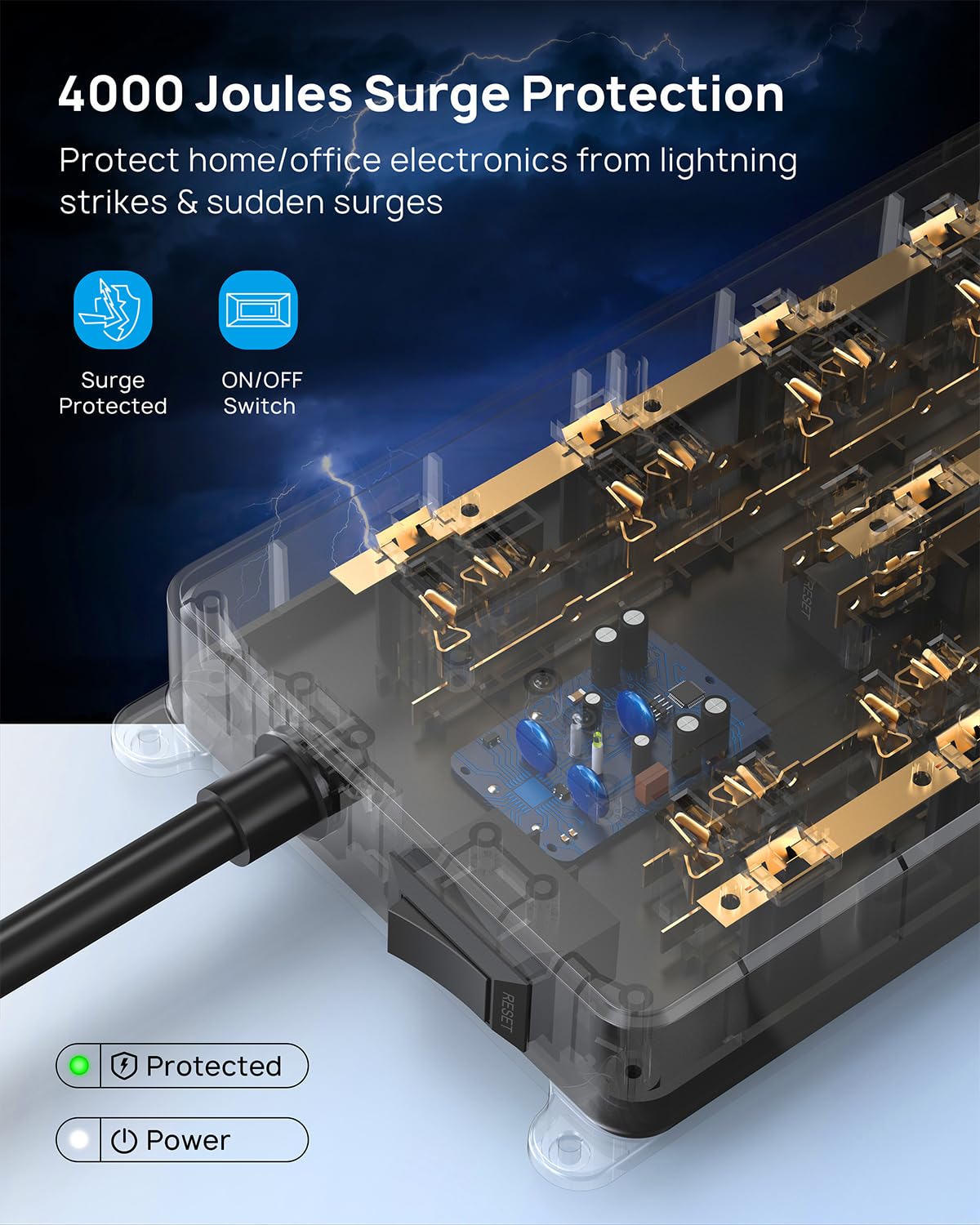 TROND securely mounted under desk to organize and free floor space