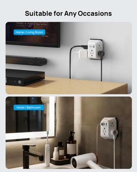 TROND compact design fits desks, dorms, and offices for organized charging.