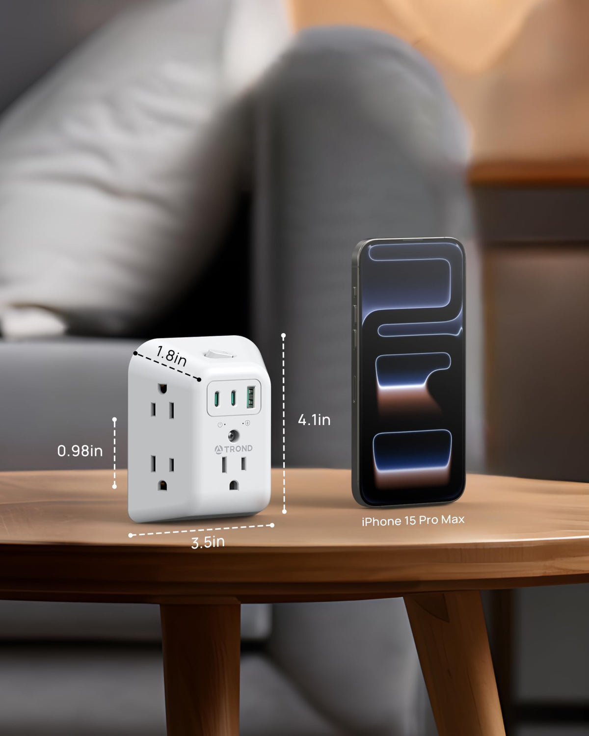 TROND top On/Off switch provides quick, convenient power control.