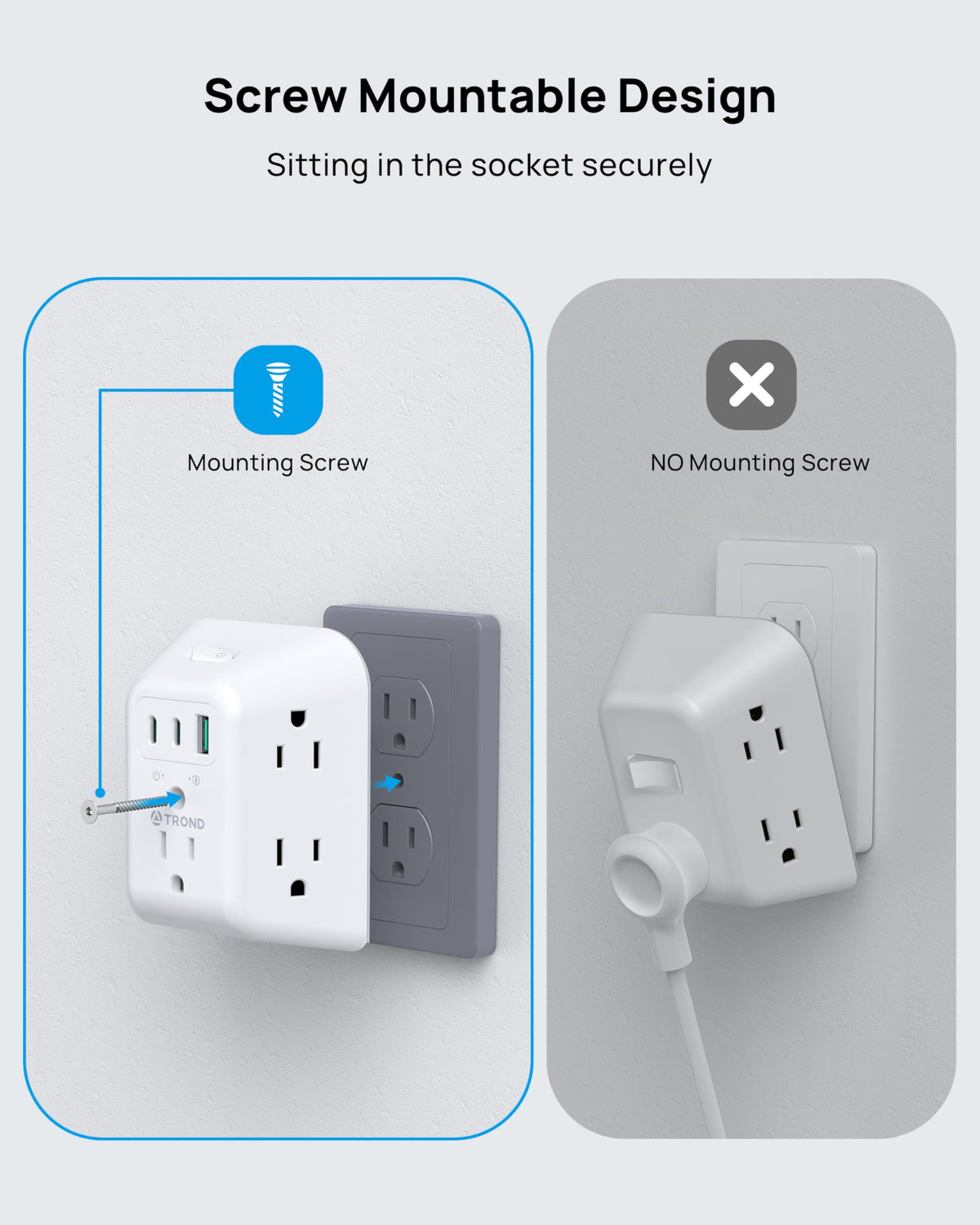 TROND USB-C ports enable rapid charging for phones, laptops, and cameras.