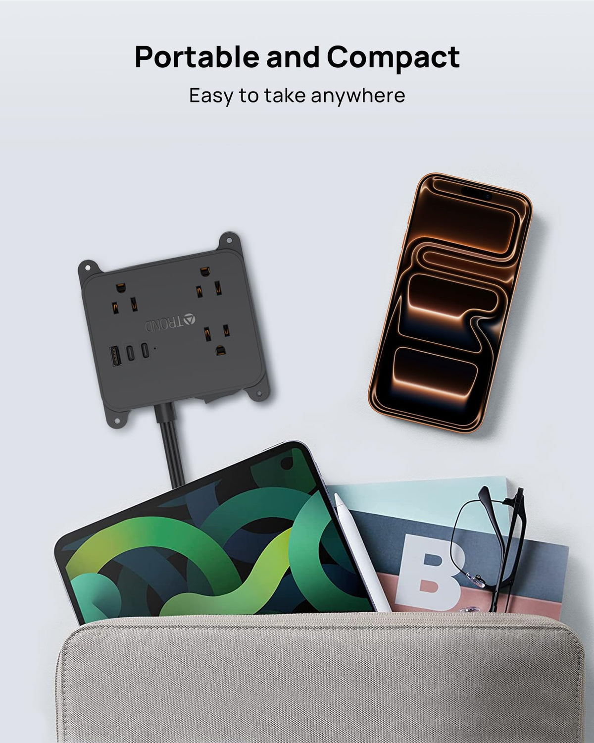 TROND packaging with included screws illustrating easy wall-mount setup