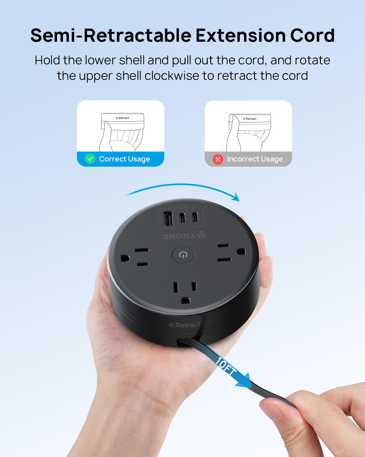 TROND cruise ship approved power strip designed without surge protection.