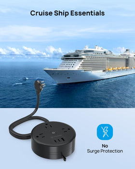 TROND ultra-thin flat plug design keeps outlets accessible and tidy.