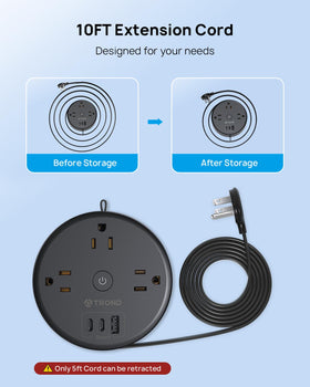 TROND power strip with USB-C ports powering multiple devices efficiently.