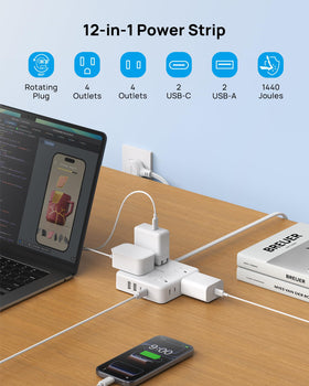 TROND USB ports delivering flexible charging at a dorm or home office